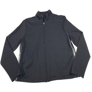 Lands' End Black Zip Up Activewear Workout Performance Track Jacket Size Small/M